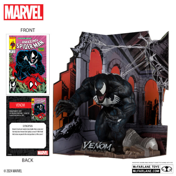 Marvel Mcfarlane Toys The Amazing Spider-man Issue #316 Venom Black Costume Exclusive Edition 1/10 Statue Statua Figure 17cm - immagine 2