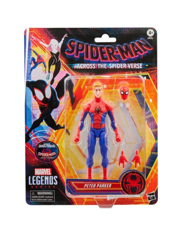 Marvel Legends Spider-man Across The Spiderverse Peter Parker Hasbro Movie Action Figure 16cm - immagine 2