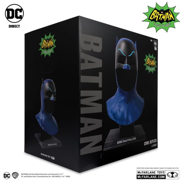 PREORDINE - Mcfarlane Toys DC Direct Batman 1966 TV Show Series Helmet Cowl Cappuccio 1:1 Replica Ufficiale Adam West 62cm - immagine 5