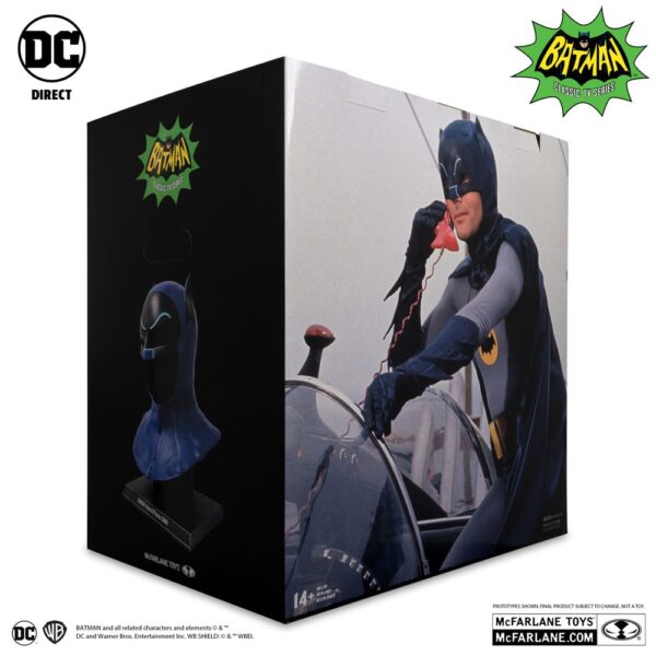 PREORDINE - Mcfarlane Toys DC Direct Batman 1966 TV Show Series Helmet Cowl Cappuccio 1:1 Replica Ufficiale Adam West 62cm - immagine 6