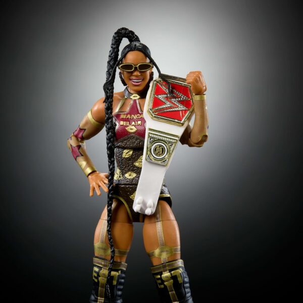 Mattel WWE Elite Collection Bianca Belair Exclusive Limited Edition Wrestlemania Howard Finkel Build-A-Figure Action Figure