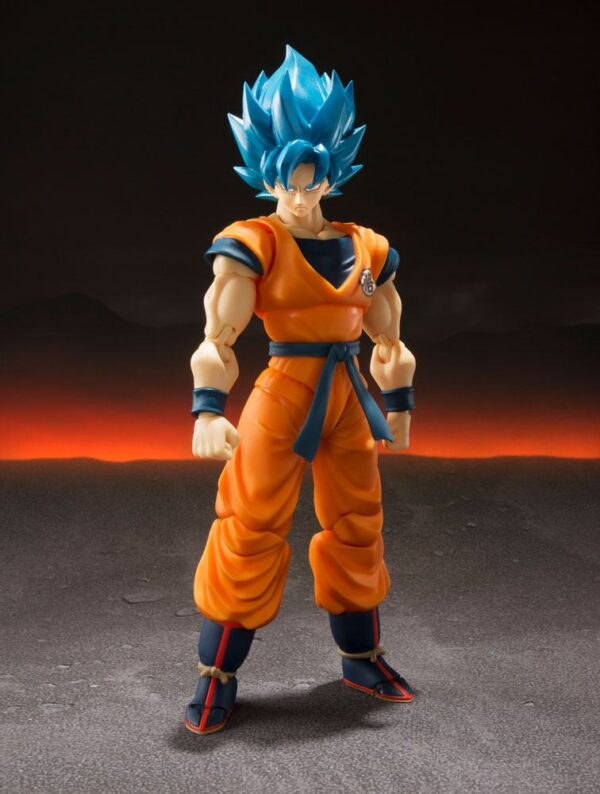 PREORDINE - Dragon Ball Z S.H. Figuarts Super Saiyan God Blue Son Goku Broly Movie Action Figure Bandai - immagine 3