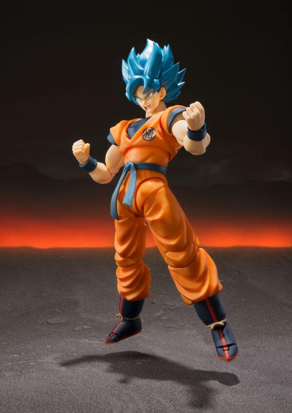 PREORDINE - Dragon Ball Z S.H. Figuarts Super Saiyan God Blue Son Goku Broly Movie Action Figure Bandai - immagine 2