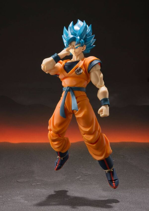 PREORDINE - Dragon Ball Z S.H. Figuarts Super Saiyan God Blue Son Goku Broly Movie Action Figure Bandai - immagine 5