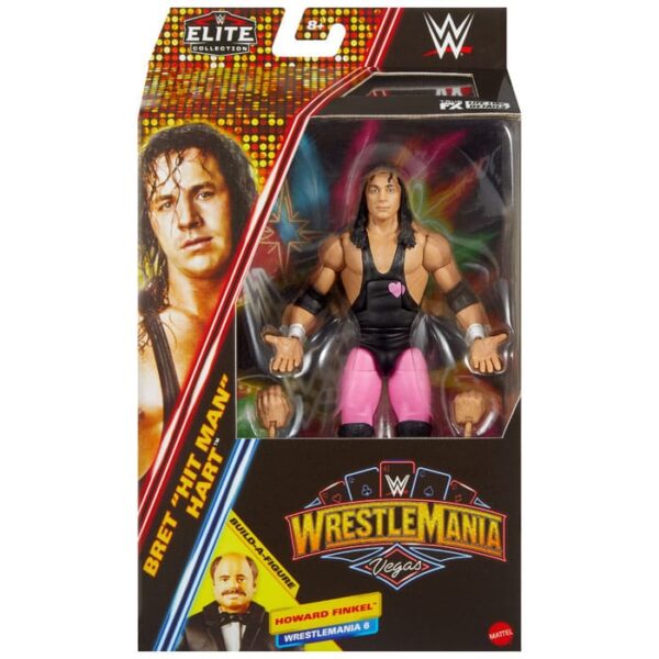 Mattel WWE Elite Collection Bret “Hit Man” Hart Exclusive Limited Edition Wrestlemania Howard Finkel Build-A-Figure Action Figure - immagine 4