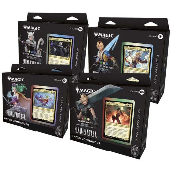 PREORDINE - Magic The Gathering X Final Fantasy Commander Decks Display Bundle (4 Mazzi da 100 carte ciascuno) ITALIANO